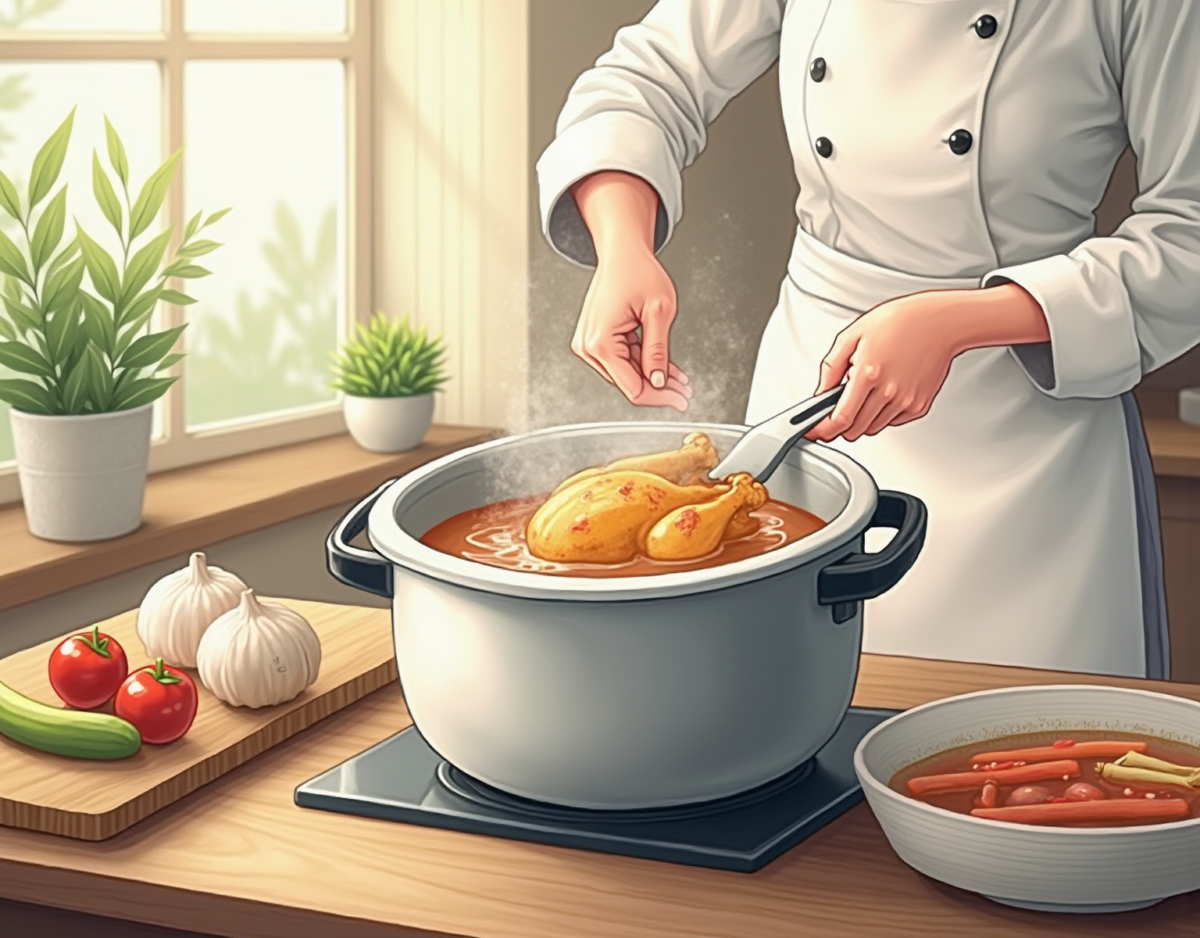 압력밥솥 삼계탕