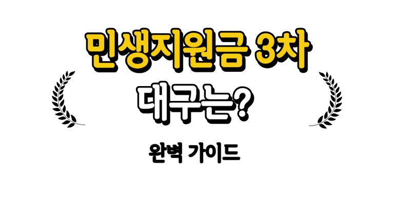 민생지원금 3차 대구